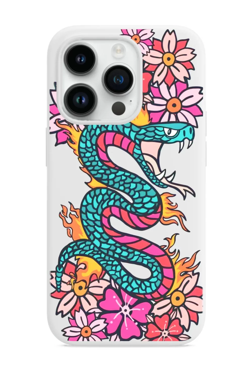 Mavi Yılan Desenli Telefon Kılıfı