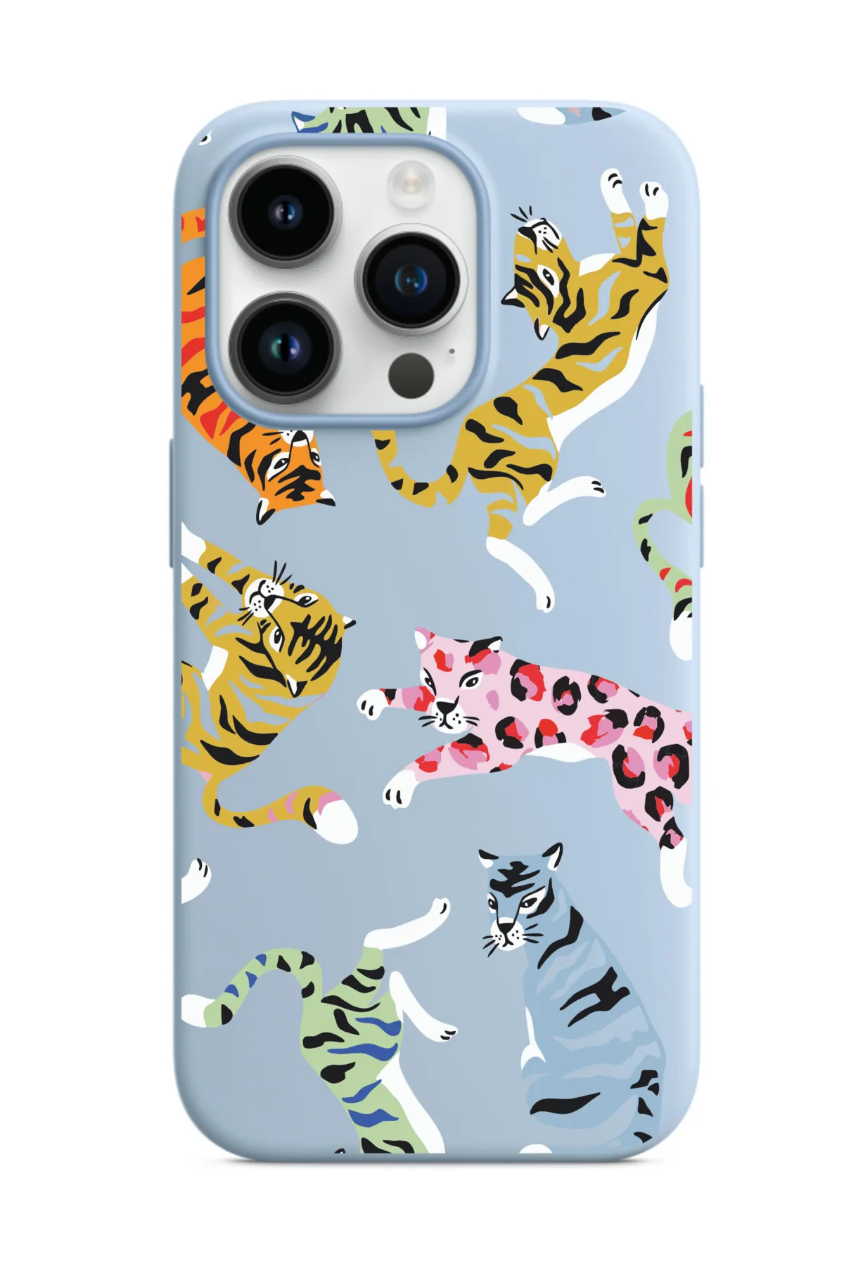 Renkli Panter Desenli Mavi Telefon Kılıfı 1 Renkli Panter Desenli Mavi Telefon Kılıfı